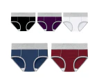 Womens Cotton Stretch Breathable Briefs Mid Rise Full Coverage Panties 5 Pack-Combination 5