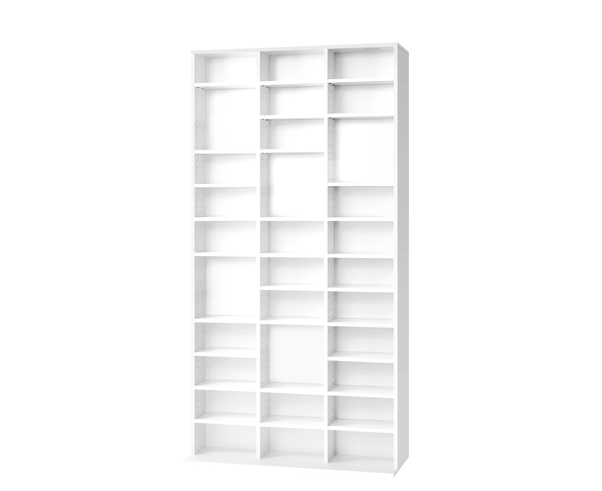 Display Shelf Bookshelf CD DVD Storage Media Stand Rack Bookcase White