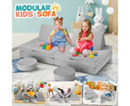 8Pcs Kids Sofa Play Couch Modular Lounge Cushion Convertible Playset Sectional Childrens Toddler Chair Playroom Fabric