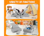 8Pcs Kids Sofa Play Couch Modular Lounge Cushion Convertible Playset Sectional Childrens Toddler Chair Playroom Fabric