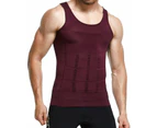 Men's Slimming Shapewear Vest Abdomen Body Shaper Compression Shirts for Men-Purple