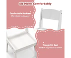 Costway Kids Vanity Dressing Playset Pretend Makeup Table & Chair Set w/Acrylic Mirror&2-Color LED&Storage White