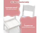 Costway Kids Vanity Dressing Playset Pretend Makeup Table & Chair Set w/Acrylic Mirror&2-Color LED&Storage White