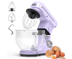 ADVWIN Purple Stand Mixer, 5.5L Kitchen Food Mixer, 1400W 6 Speed Electric Mixer with Tilt Head Pulse, Home Stand Mixer for Housewives