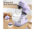 ADVWIN Purple Stand Mixer, 5.5L Kitchen Food Mixer, 1400W 6 Speed Electric Mixer with Tilt Head Pulse, Home Stand Mixer for Housewives