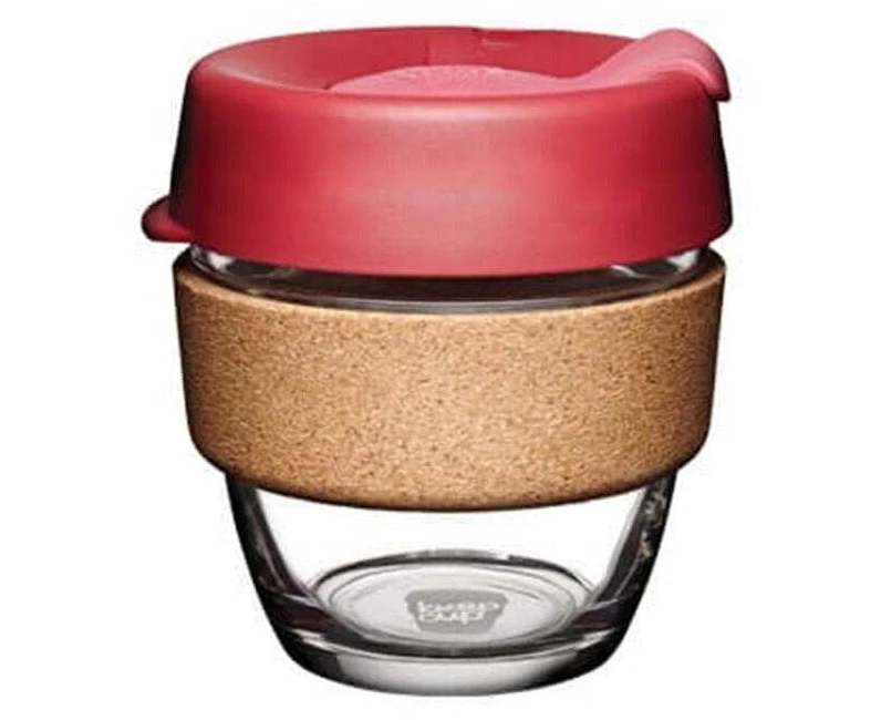 KeepCup Brew Cork Changemakers 227ml Glass Cup Travel Drink Mug Small Flutter