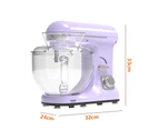 ADVWIN Purple Stand Mixer, 5.5L Kitchen Food Mixer, 1400W 6 Speed Electric Mixer with Tilt Head Pulse, Home Stand Mixer for Housewives