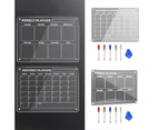 40x30cm Acrylic Magnetic Calendar for Fridge 5 Colorful Markers 1 Cleaning Cloth