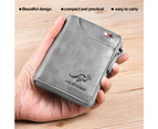 Credit Card Holder RFID Waterproof ID Holder Purse Blocking Leather Mens Wallet Grey