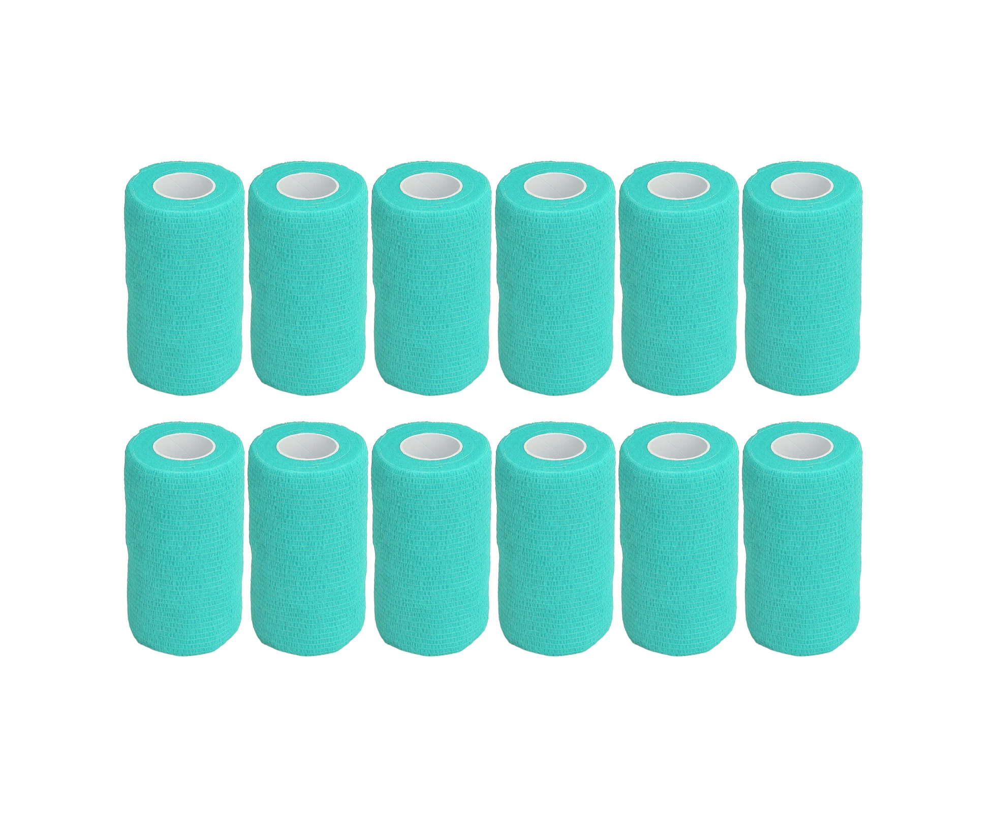 12Pcs Bandage Wrap Natural Latex Elastic Self Adhesive Wrap for Cows Dogs Horses 10cm Cyan