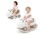 Costway Convertible Rocking Horse & Sliding Car Kid Ride-on Toy w/Detachable Balance Board & Anti-slip EVA Strips White