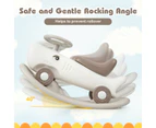 Costway Convertible Rocking Horse & Sliding Car Kid Ride-on Toy w/Detachable Balance Board & Anti-slip EVA Strips White