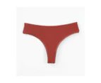 Cotton Thongs for Women Breathable Low Rise Bikini Panties Underwear-105-show red