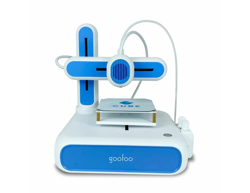 Goofoo Cube 3D Mini Printer with Removable Magnetic Build Plate, Small 3D Printer for Arts and Crafts, DIY Creativity - Blue