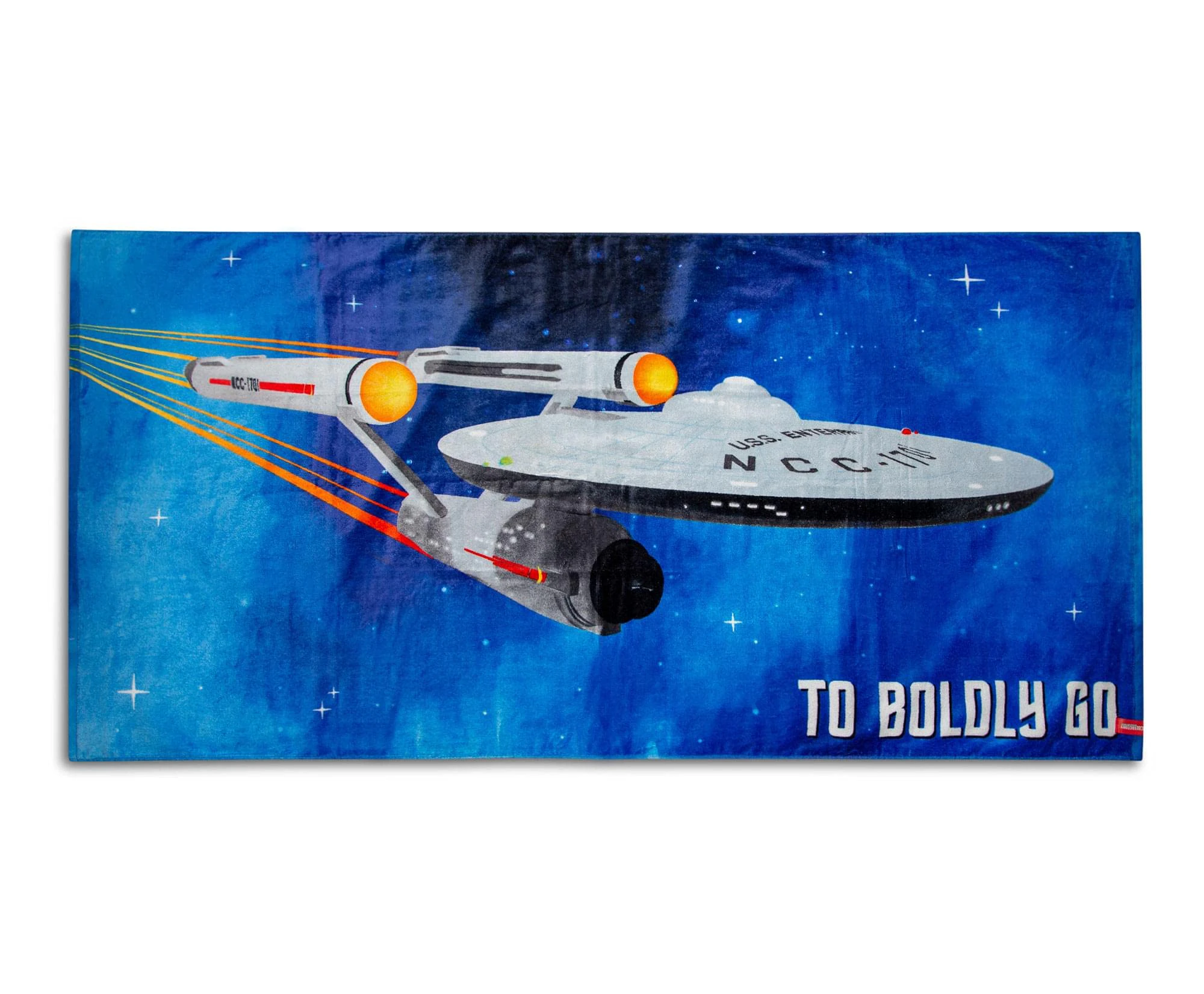 Robe Factory Unisex Star Trek Boldly go Beach Towel, Blue Multi, 60 x 30