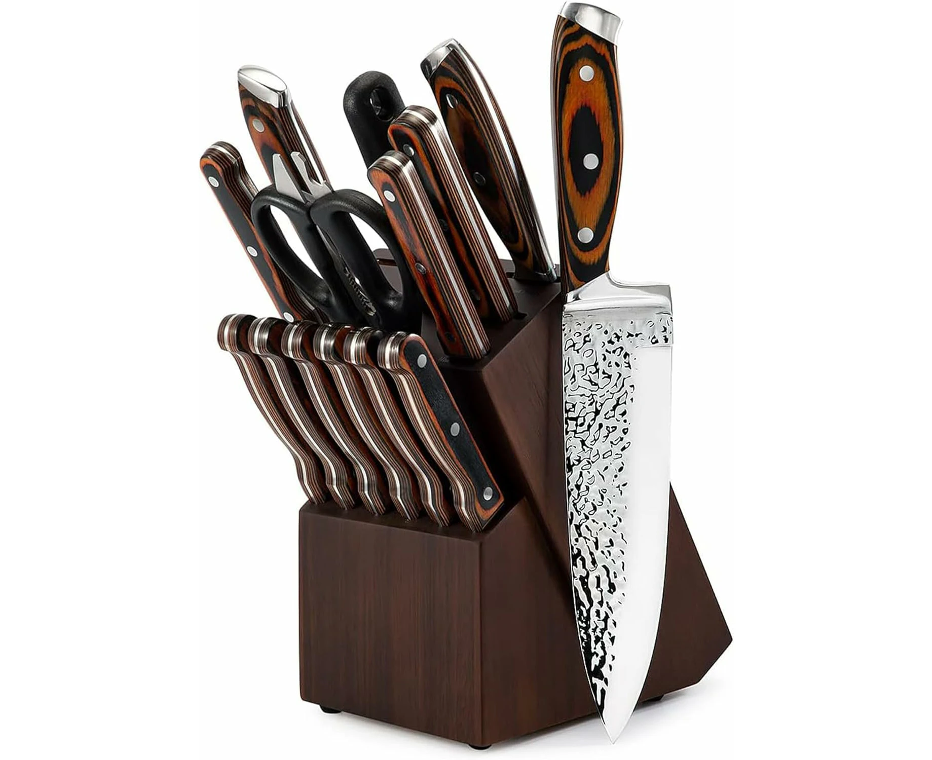 15-Piece Kitchen Knife Set with Wooden Block