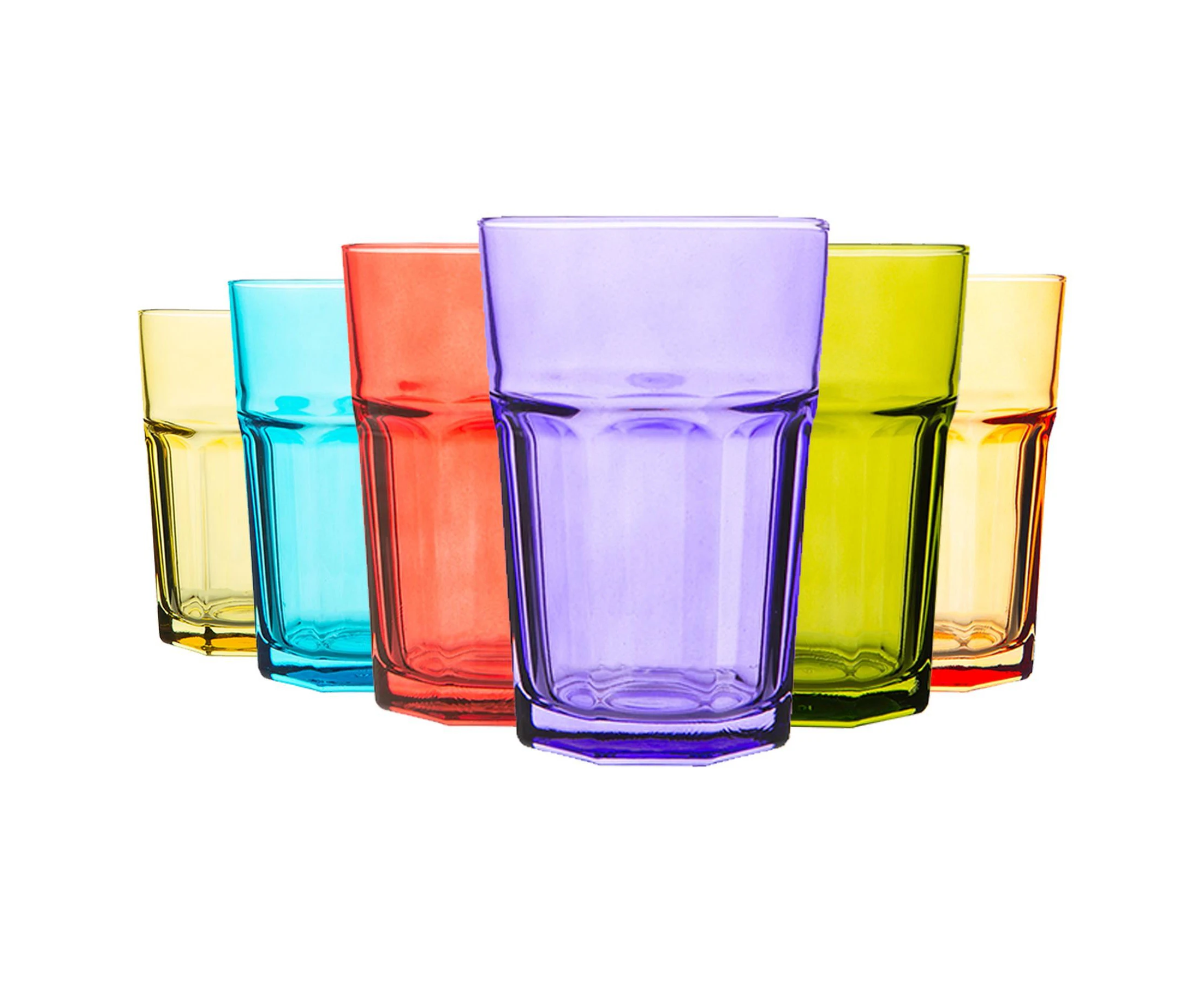 Rink Drink Coloured Highball Glasses - 365ml - 6 Colours - Pack of 12