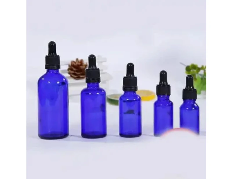 Empty Dropper Bottle Amber essential oil Glass Empty Amber Bottle Glass Essential Oil Liquid Aromatherapy+Dropper Cap Tool 2020 - Blue 15ml