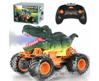 Remote Control Dinosaur Toy with Lights, Sounds, Spray and Rechargeable Electric All-Terrain RC Car for Boys and Kids