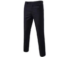 Men's Trousers Formal Smart Casual Office Trousers Business Widding Dress Long Pants - Black