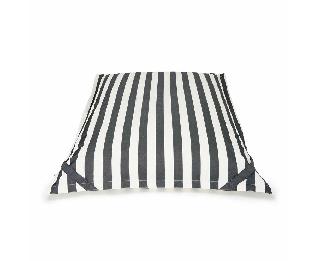 Lazy Days Floating Outdoor Beanbag Charcoal and White Stripe