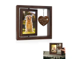 Pet Memorial Gifts for Dogs Cats Rotating Wooden Picture Frame for 4x6-inch Photo