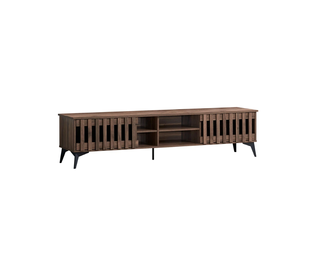 Kane Entertainment Unit TV Cabinet TV Stand 180cm 2 doors Walnut Woodgrain