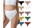 Seamless Thongs for Women No Show Panties Stretch Breathable Thong 5 Pack-color