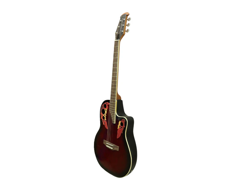 Freedom 41 Semi Acoustic Guitar Cutaway Round Back Eq Black 6 String Pt - Maroon