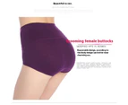 Women's Cotton Underwear Full Coverage High Waisted Stretch Briefs 5 Pack-sapphire