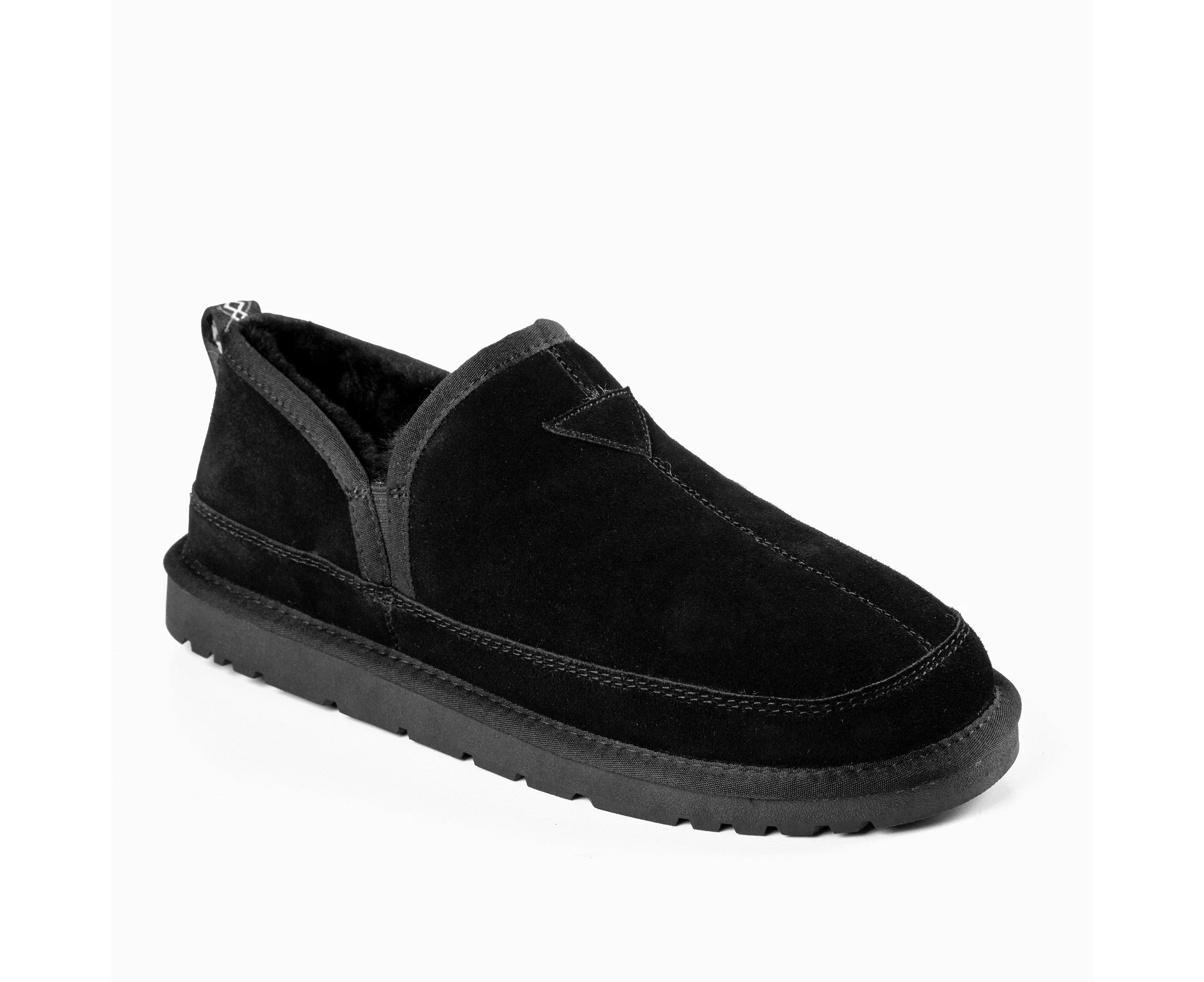 Ugg Slippers Premium Sheepskin Men's Alder Slipper Suede - Black - Black