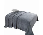 Solid Color Plush Blanket Lightweight Warm Cozy Thermal Nap Blankets for Living Room Sofa Bed-Dark Grey