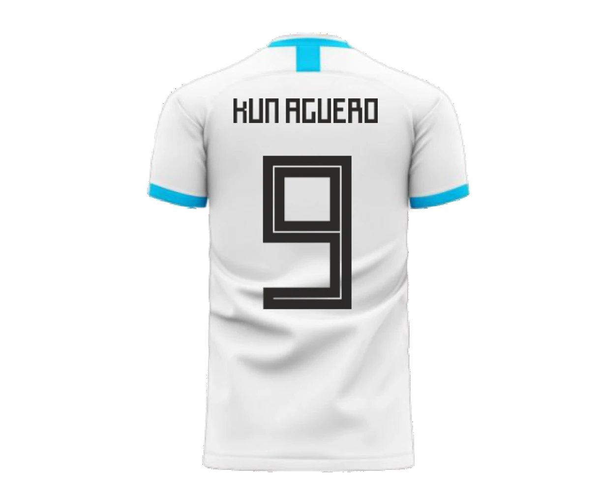 Argentina 2023-2024 Home Concept Football Kit (Libero) (KUN AGUERO 9)