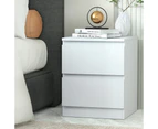 Bedside Table Side Table 2 Drawers Nightstand Bedroom White