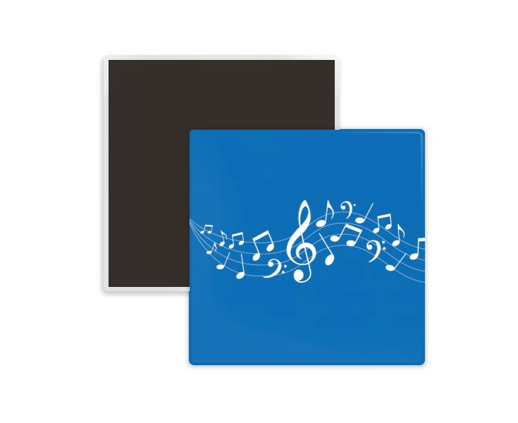 Energetic 5-le Staff Blue Square Ceracs Fridge Magnet Keepsake Memento