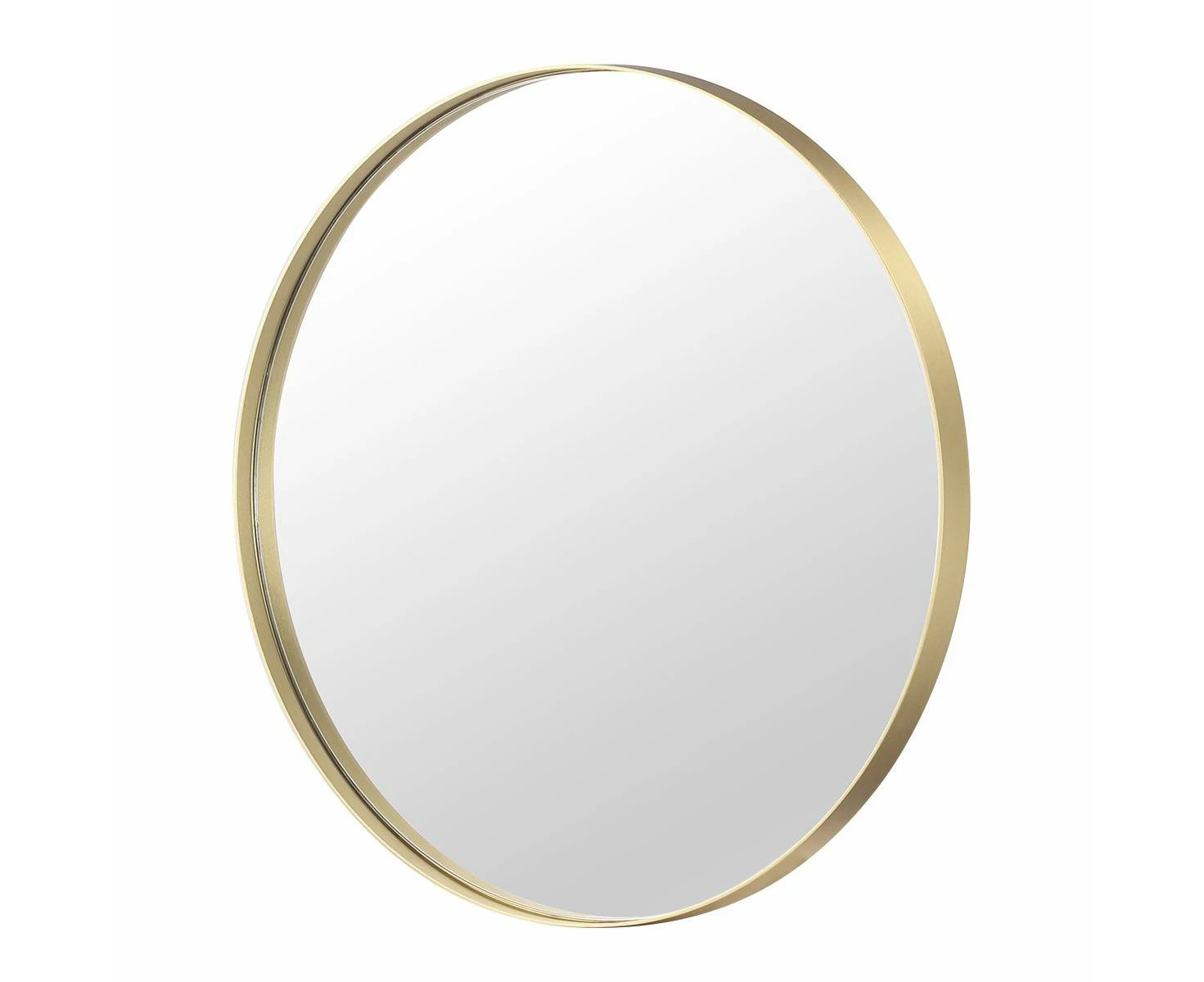 80cm Round Wall Mirror Bathroom Gold Standing Vanity Mount Circle Large Decorative Bedroom Hallway Makeup Shower Shaving