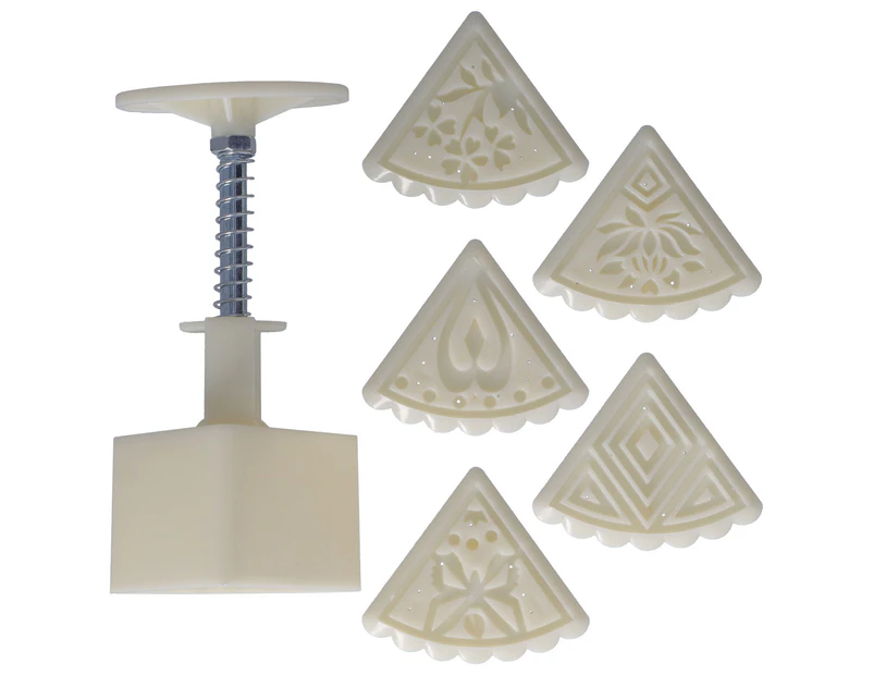 Kitchen Handpressed Mold Diy Manual Triangular Cake Mold With 5 Stamps For Home Kitchen Bakery
