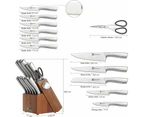 13-Piece Stainless Steel Kitchen Knife Set with Acacia Block and Sharpener