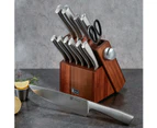 13-Piece Stainless Steel Kitchen Knife Set with Acacia Block and Sharpener