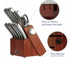 13-Piece Stainless Steel Kitchen Knife Set with Acacia Block and Sharpener