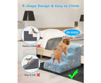 Dog Stairs for High Beds Couch, 2 Steps Pet Stairs for Small Dog Cat, Non-Slip Dog Ramp For Bed Sofa, High-Density Foam Washable Cover Dog Steps -Moon