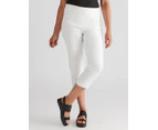 MILLERS - Womens Jeans - White Cropped - Solid Cotton Pants - Work Clothes - All Season - Elastane - Office Wear - Smart Casual - Fashion Trousers - White