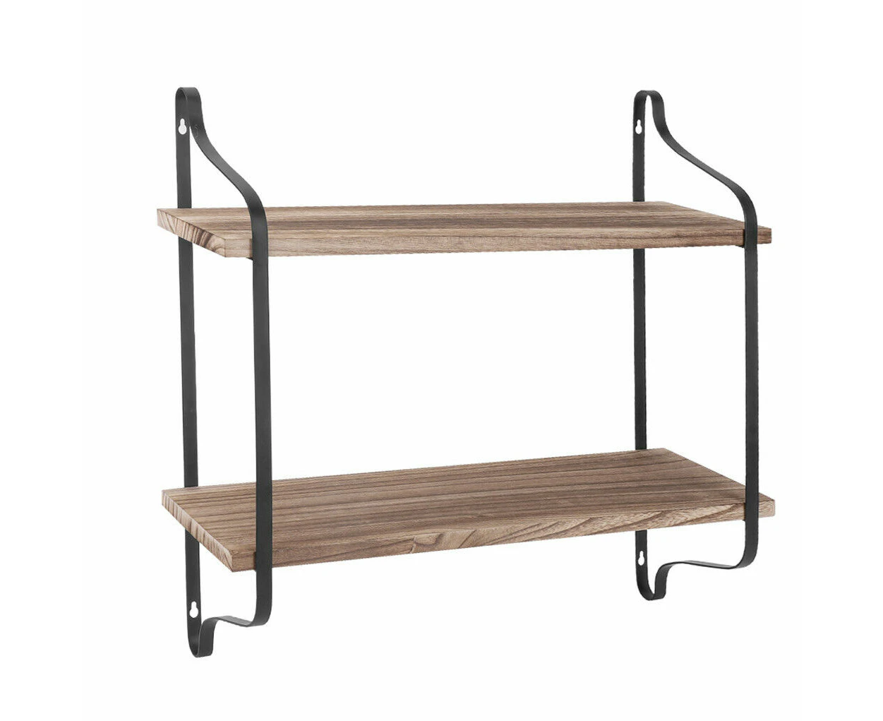 2-Tier Modern Rustic Floating Wall Shelves Wood Shelf for Storage Display Books