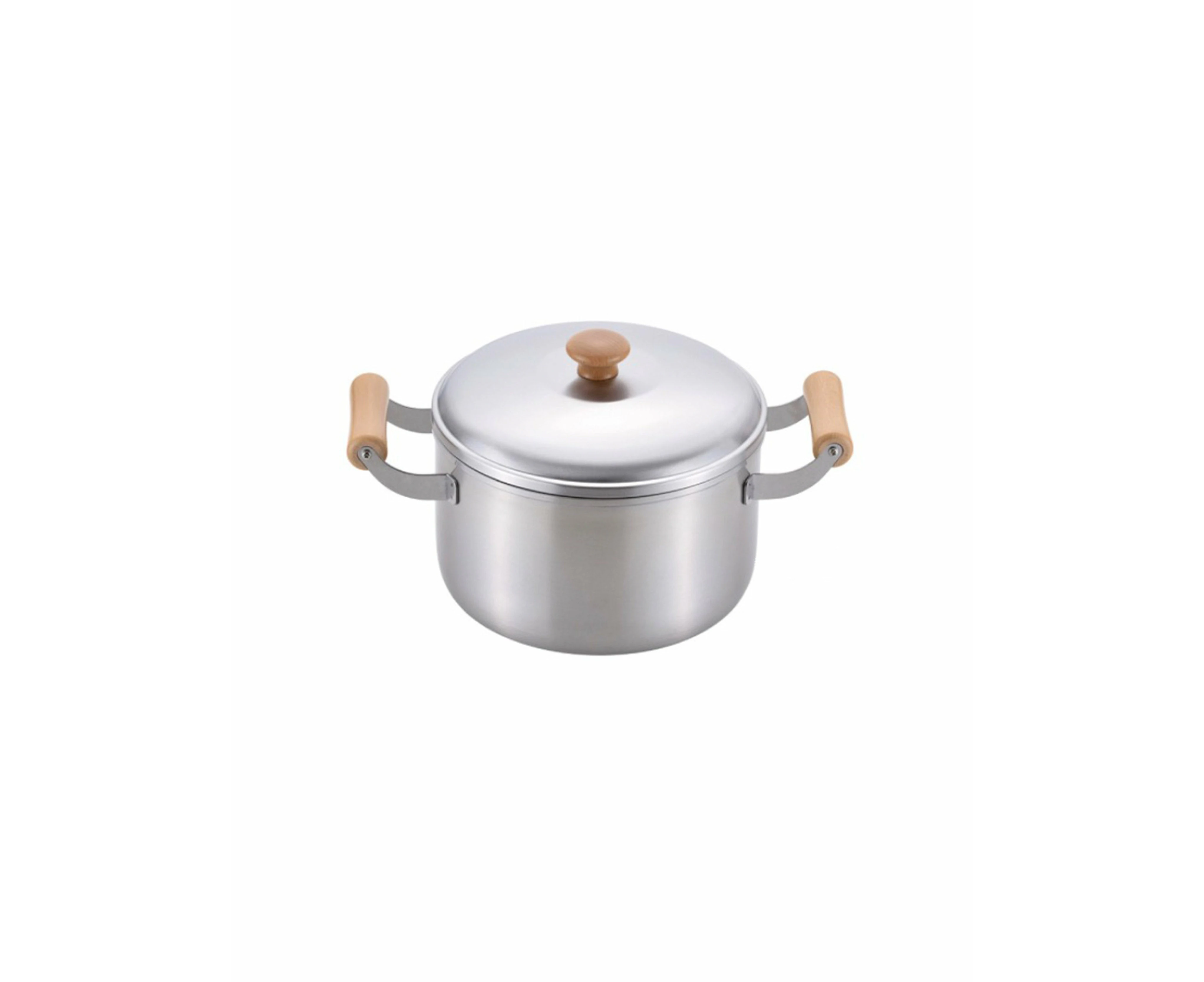 Chitose Wooden Handle Stainless Pot 22cm