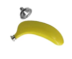 Banana Stainless Steel Hip Flask 5 oz. Yellow & Funnel Set