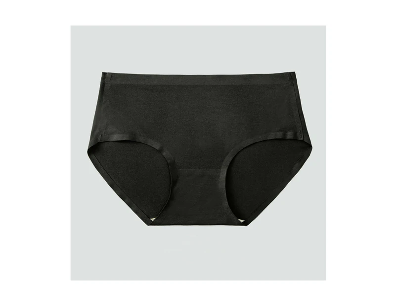 Women's Modal Underwear Soft Mid Waist Briefs Ladies Panties 5 Pack-black