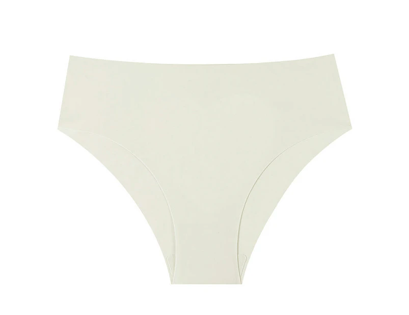 5 Pack Seamless Thongs for Women No Show Briefs Stretch Panties-Milk white