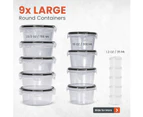 60-Pc Airtight Food Storage Containers Set - 100% Leakproof & Reusable with Labels & Marker