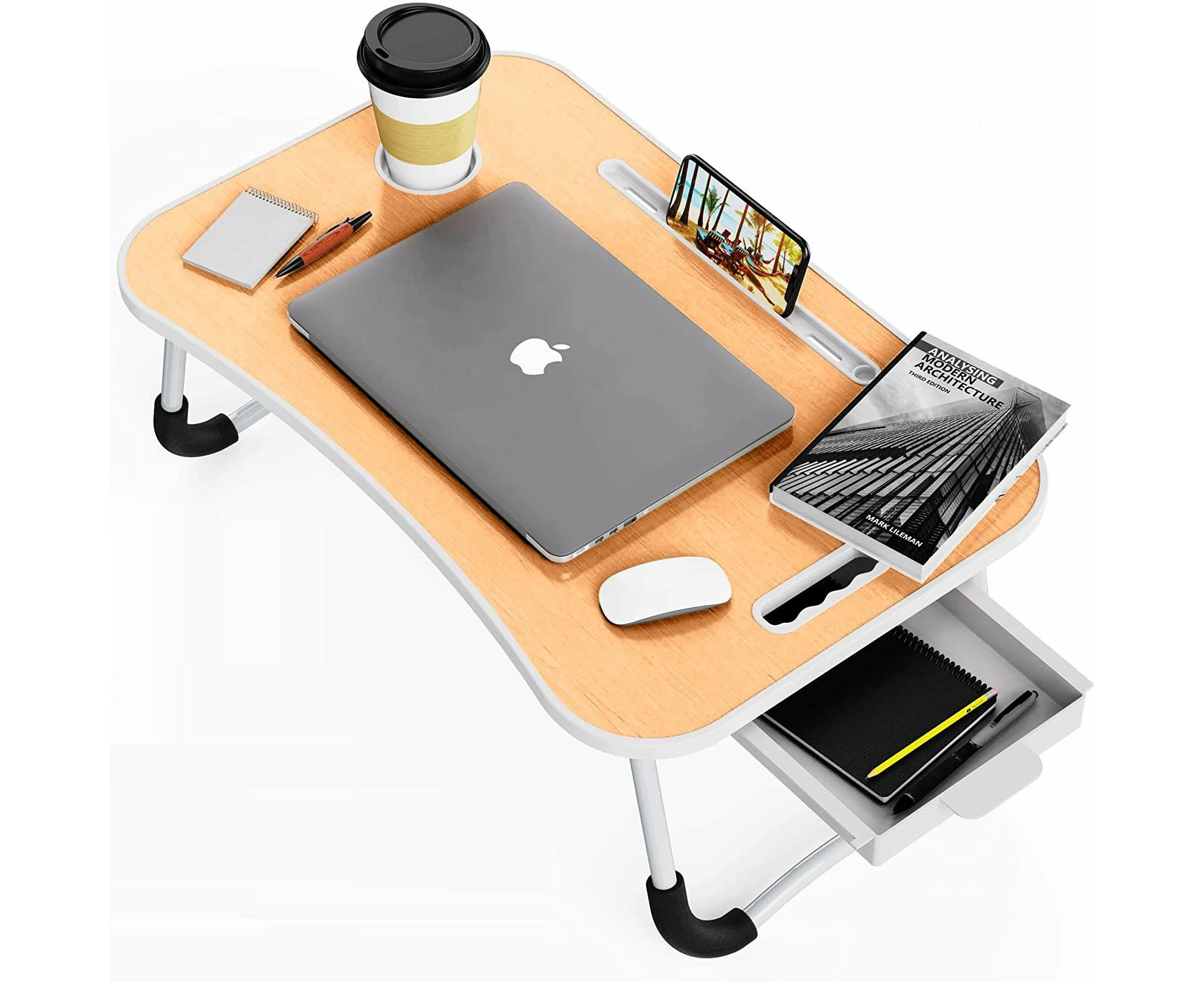 CARLA HOME Laptop Bed Desk with Storage and foldable legs for Adults, Kids & Home Office