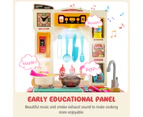 Costway Kids Kitchen Playset Pretend Play Kitchen Set w/Sound&Lights Xmas Birthday Gift Pink